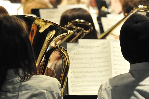 Students performing at the 2023-2024 All County Band Concert